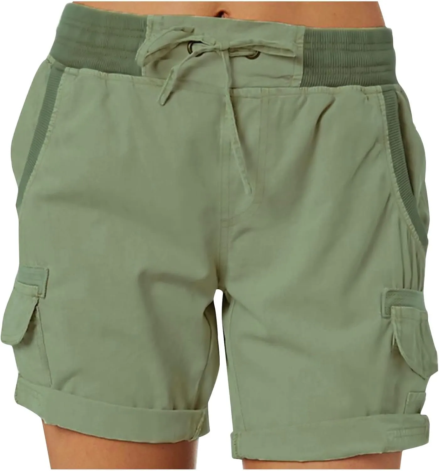 XUNRYAN Cargo Shorts Womens Summer Running Athletic Workout Short Cargo Pants Elastic High Waisted Hiking Bermuda Shorts
