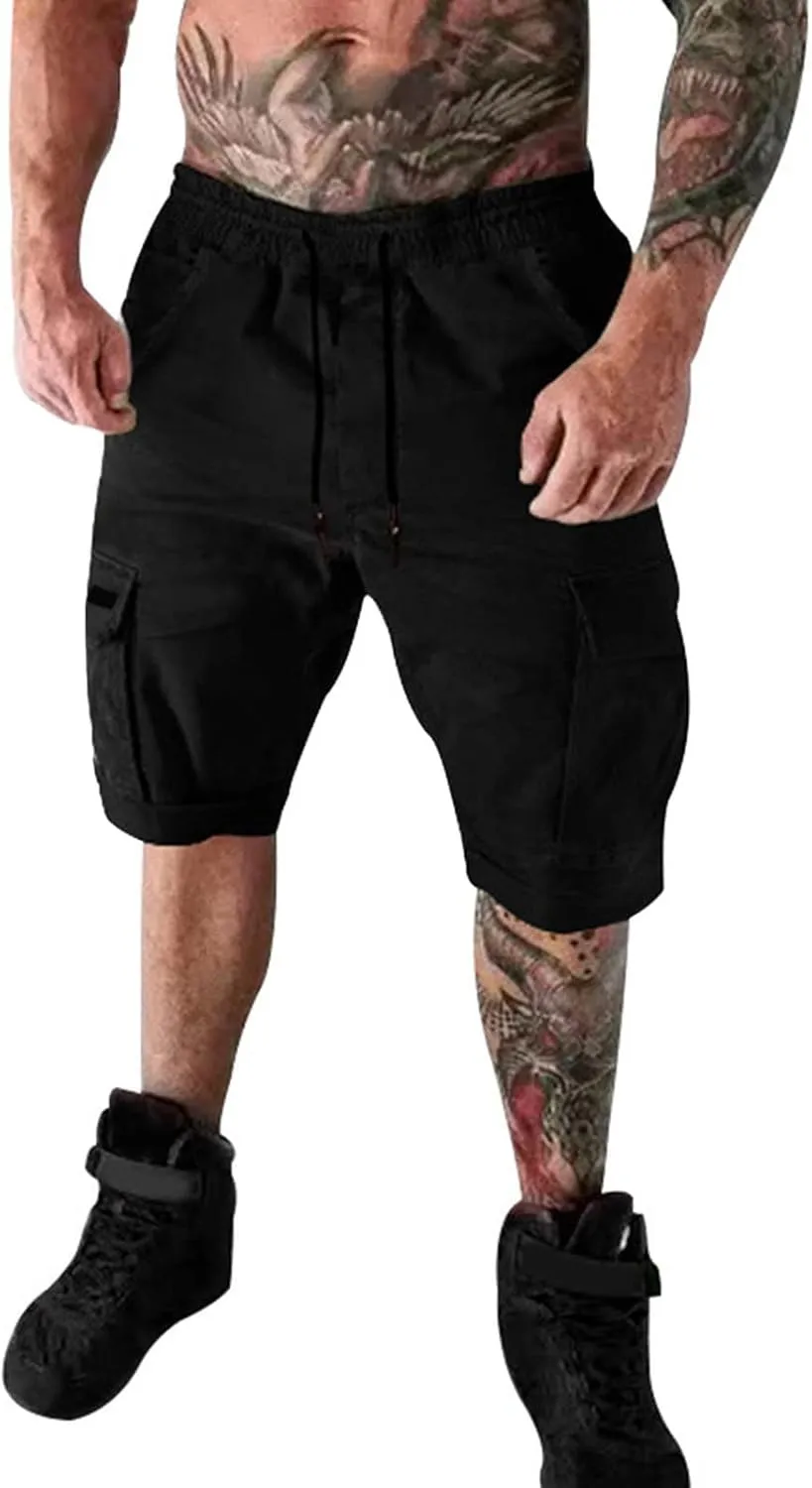 Ymosrh Men's Shorts Summer Casual Outdoors Patchwork Pockets Overalls Sport Tooling Shorts Pants for Men, S-5XL