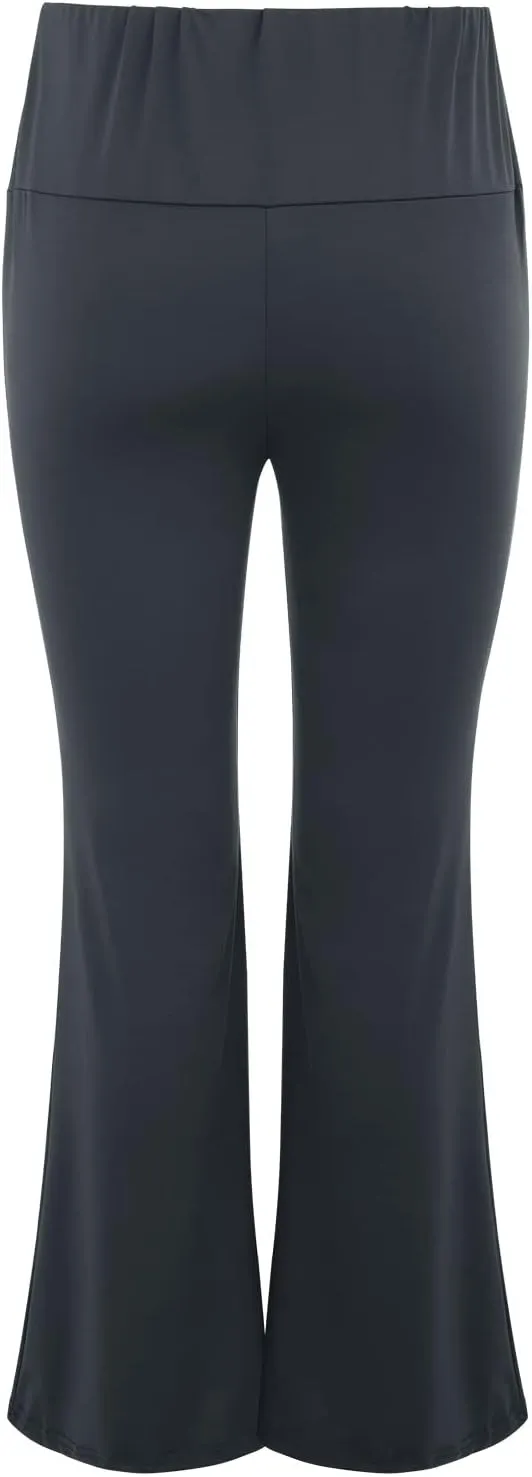YOLAI Women's Bell Bottom Yoga Pants Casual High Waist Long Palazzo Pants Stretch Legging Flare Pants