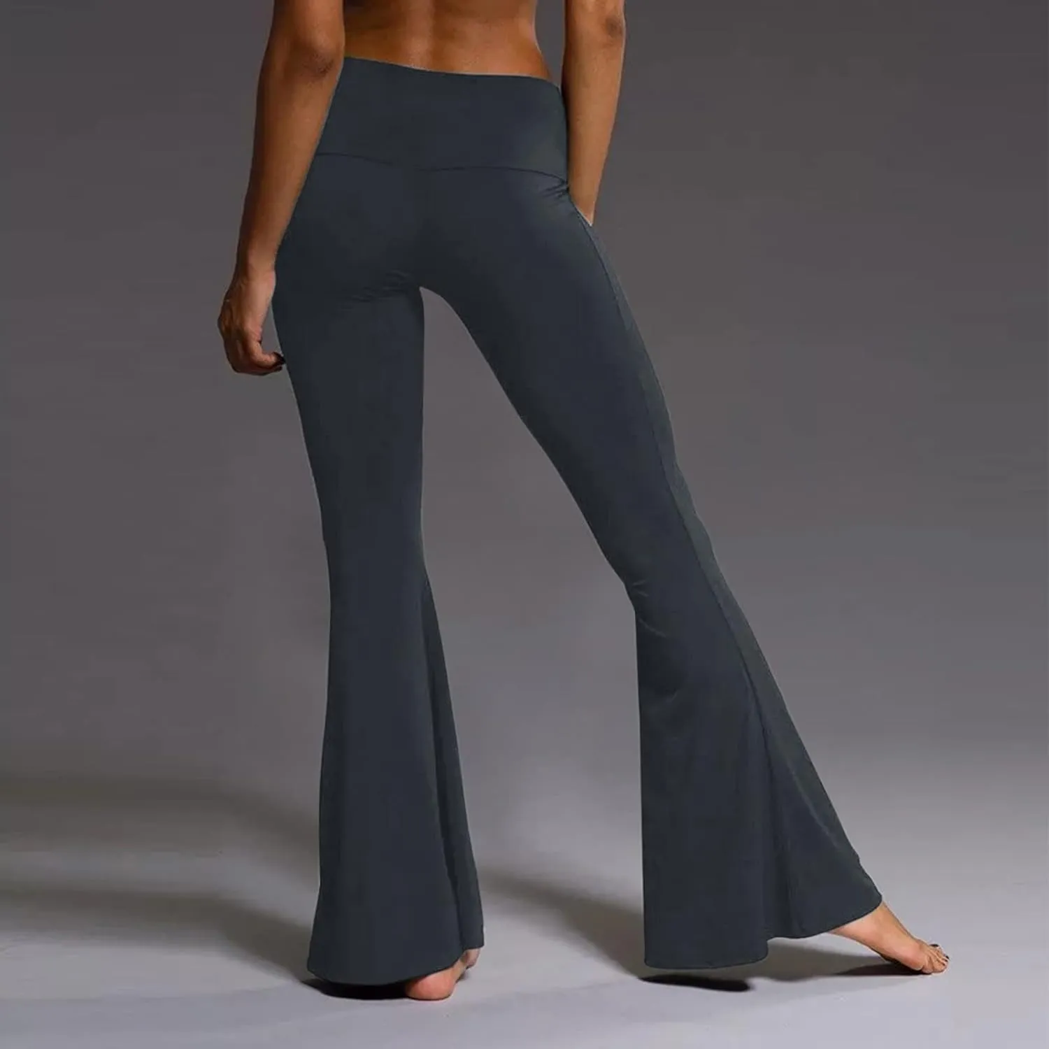 YOLAI Women's Bell Bottom Yoga Pants Casual High Waist Long Palazzo Pants Stretch Legging Flare Pants