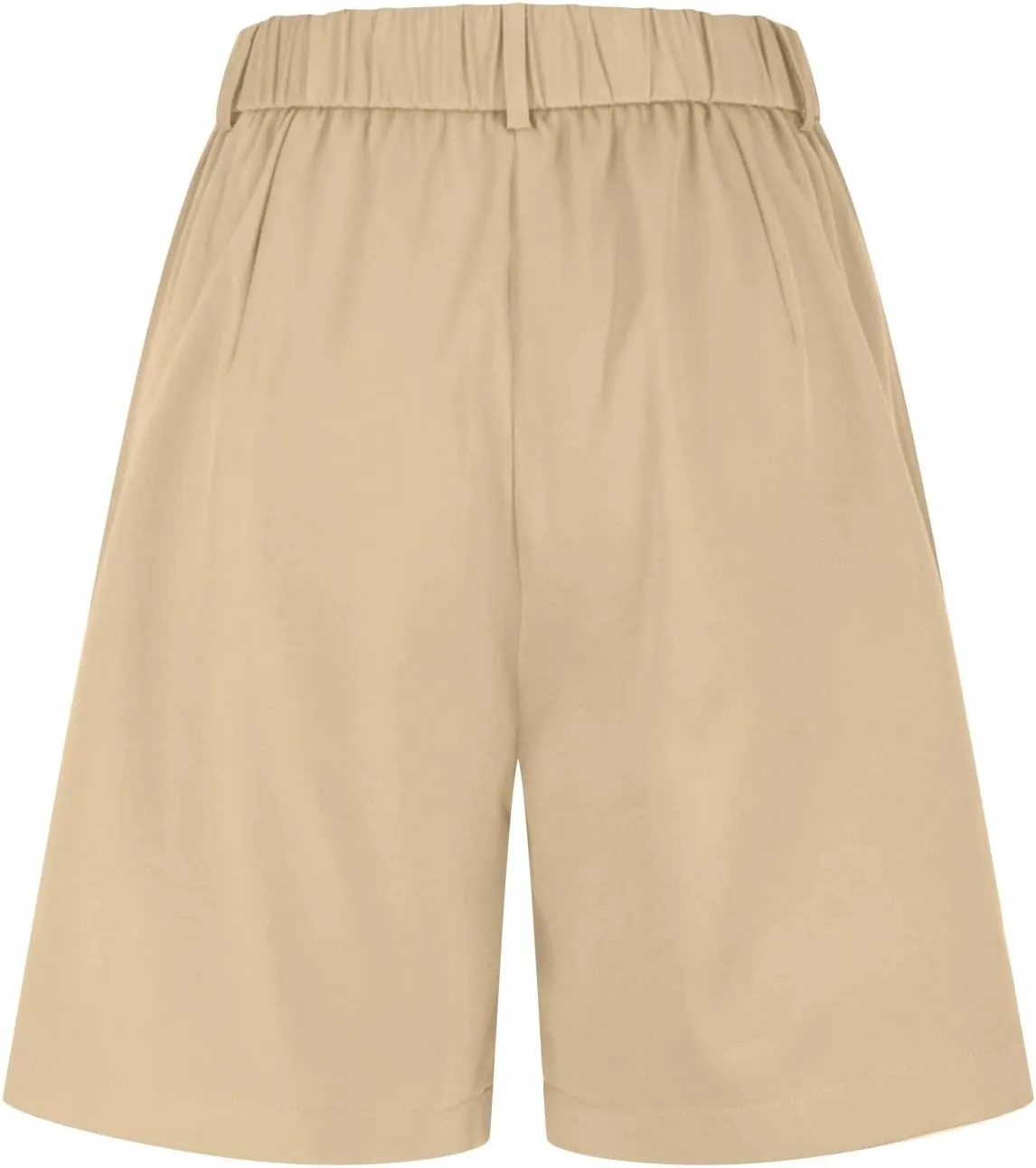 ZDRZK Summer Shorts for Women 2024 High Waist Button Pleated Bermuda Shorts Pockets Casual Business Dressy Trouser Shorts