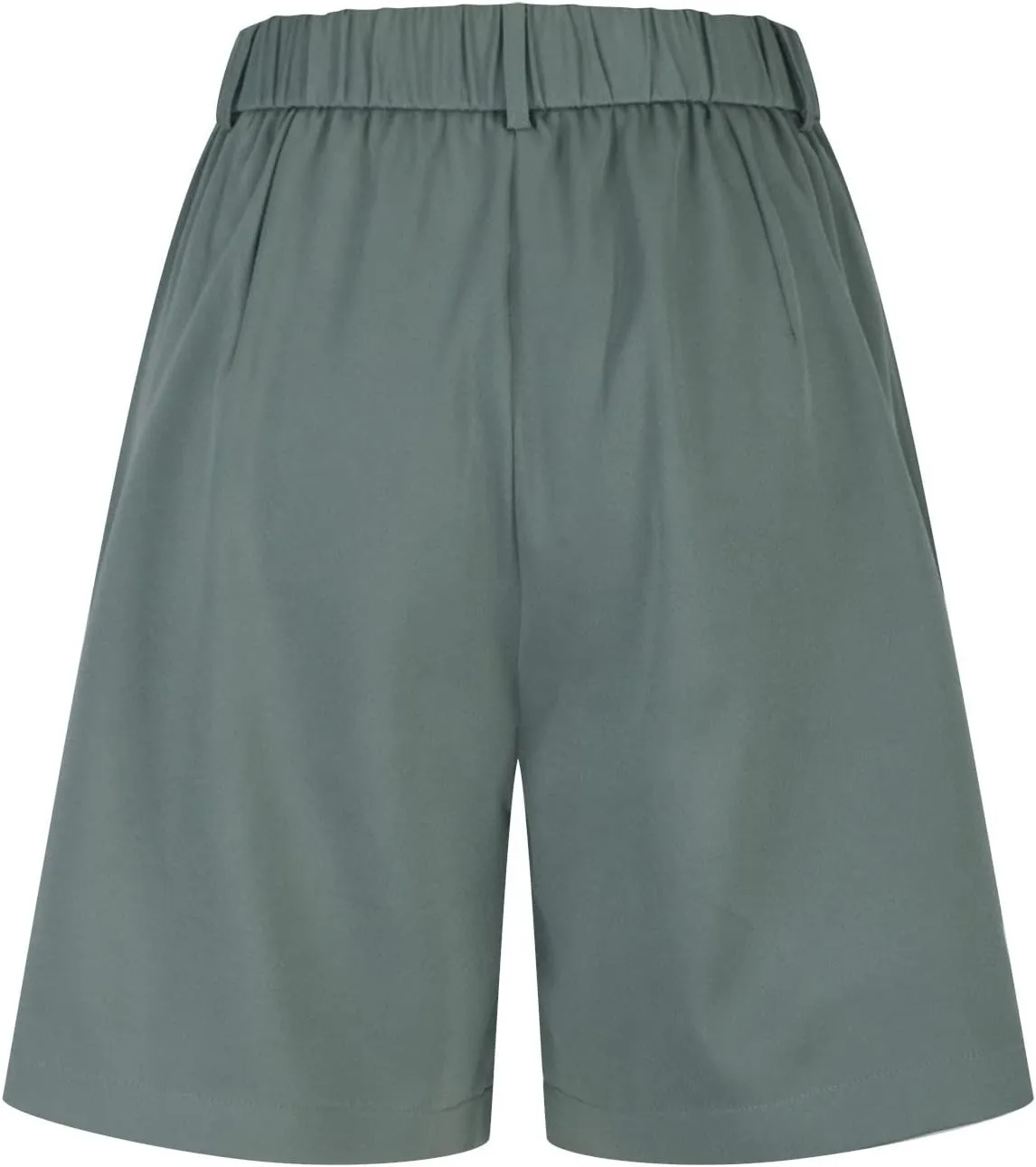 ZDRZK Summer Shorts for Women 2024 High Waist Button Pleated Bermuda Shorts Pockets Casual Business Dressy Trouser Shorts