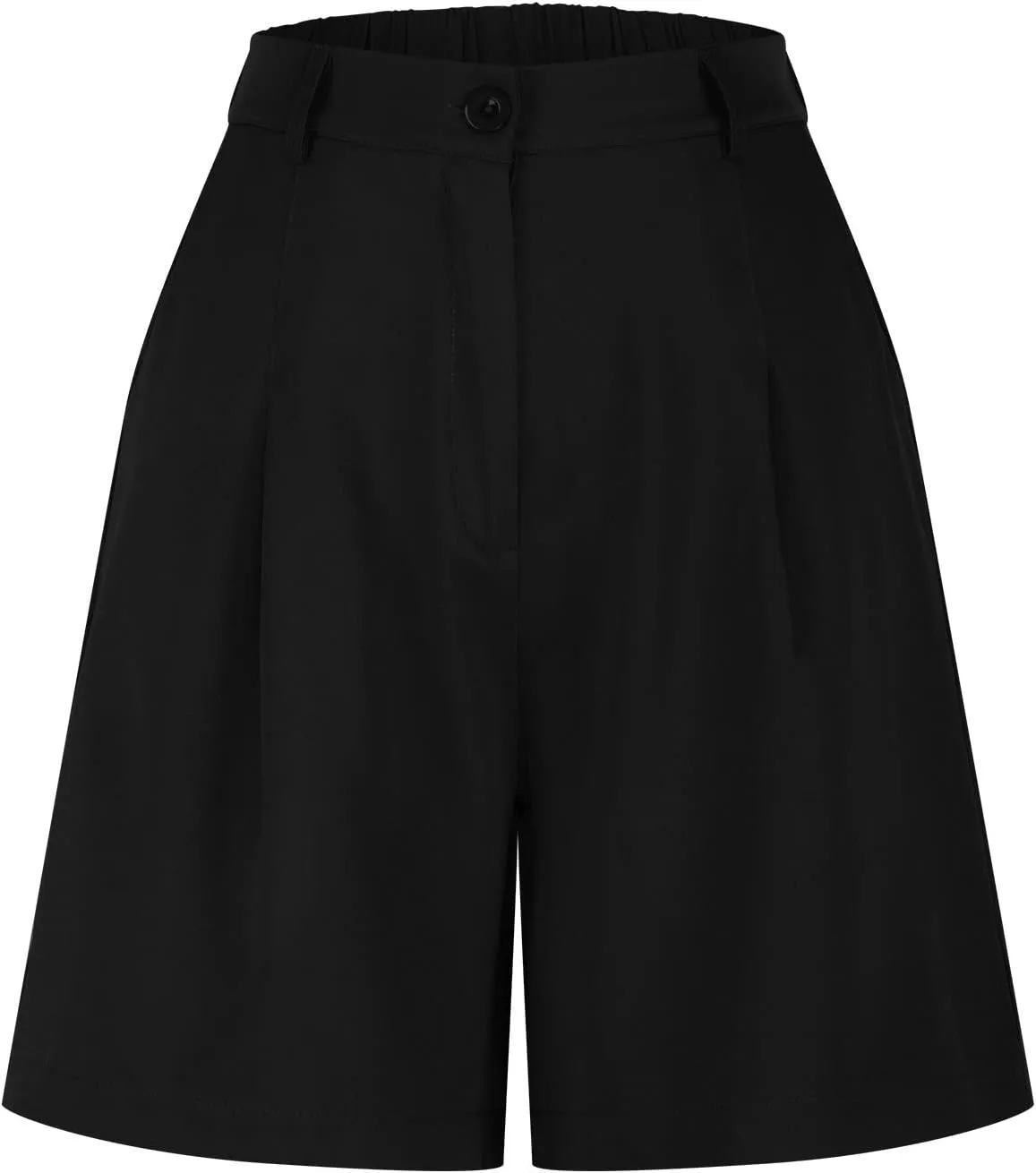 ZDRZK Summer Shorts for Women 2024 High Waist Button Pleated Bermuda Shorts Pockets Casual Business Dressy Trouser Shorts