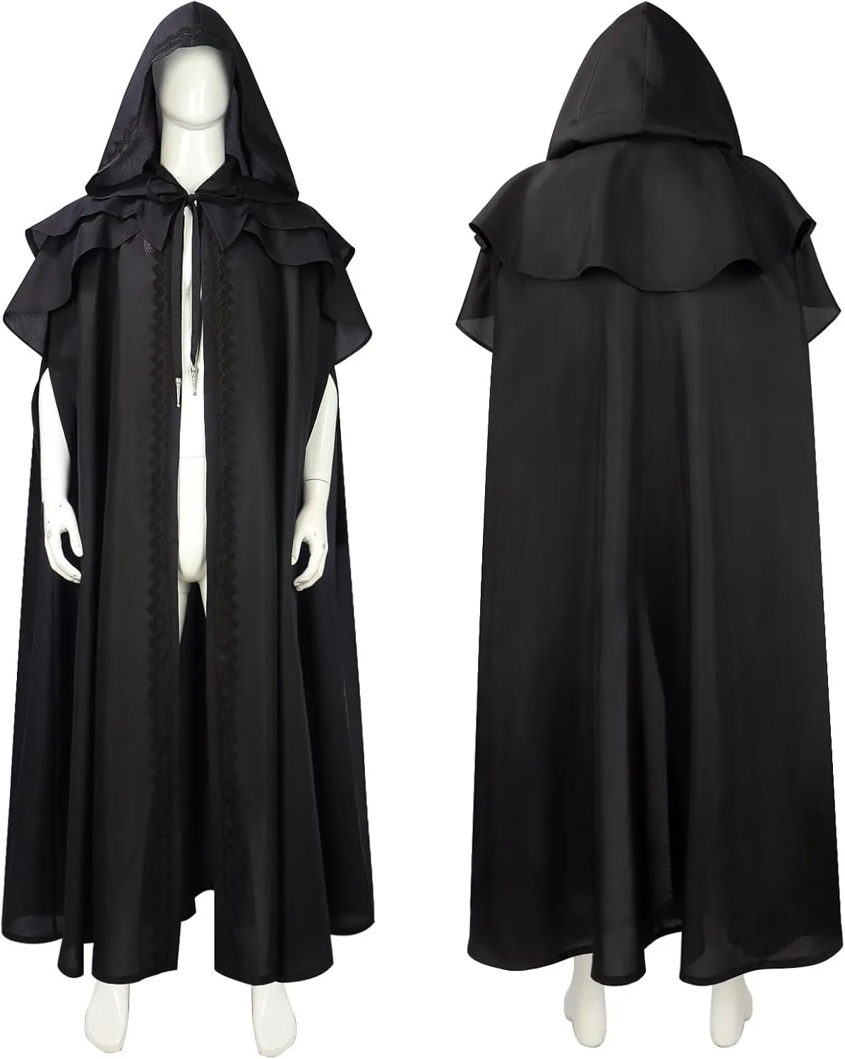 Zeiyignr Unisex Casual Poncho Cape Cloak Fashion Medieval Witch Cloak Full Length Halloween Christmas Fancy Cape Gothic Robe