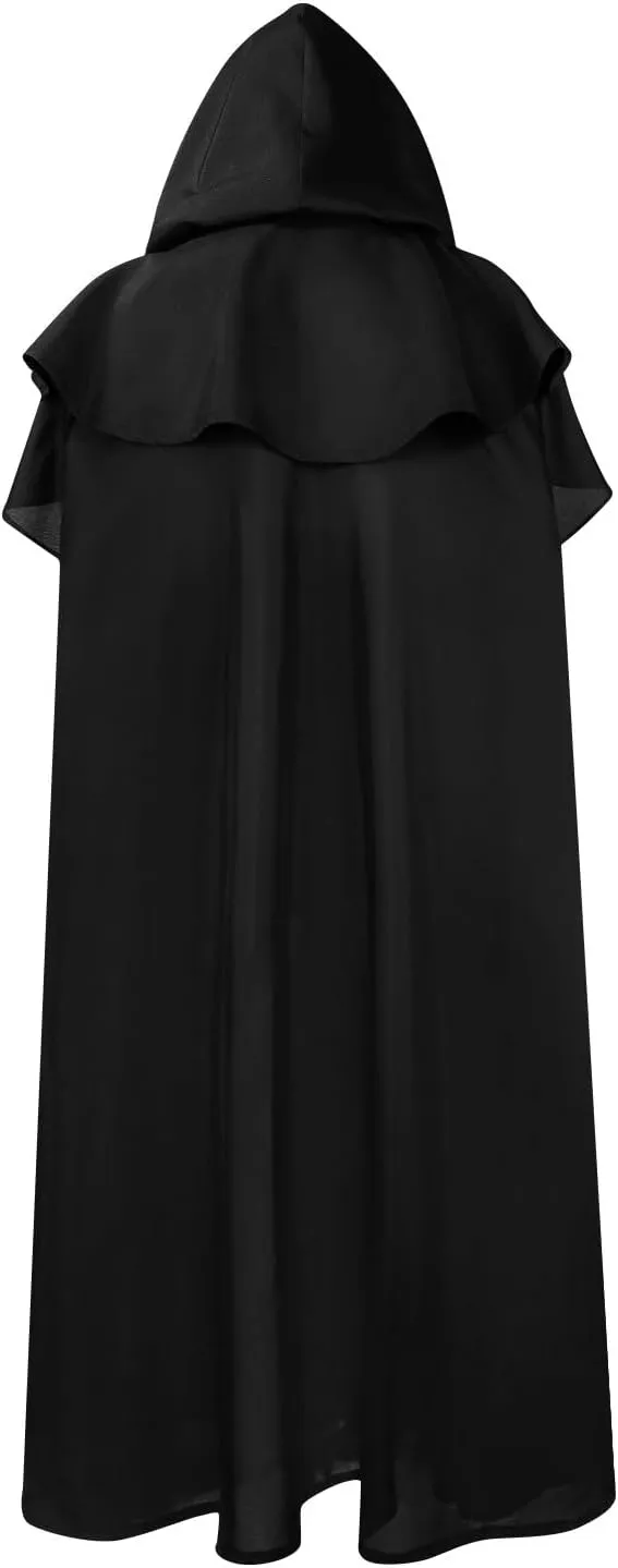 Zeiyignr Unisex Casual Poncho Cape Cloak Fashion Medieval Witch Cloak Full Length Halloween Christmas Fancy Cape Gothic Robe