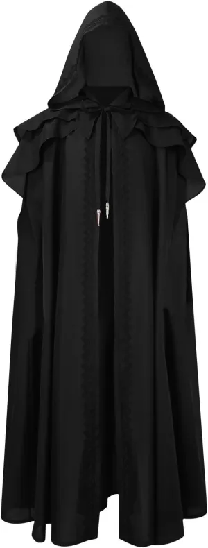 Zeiyignr Unisex Casual Poncho Cape Cloak Fashion Medieval Witch Cloak Full Length Halloween Christmas Fancy Cape Gothic Robe
