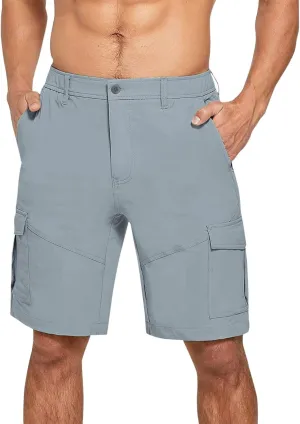 ZYXTIM Mens Classic Fit Chino Shorts Flat Front Pockets Elastic Waist Lightweight Business Work Shorts Vacation Beach Shorts